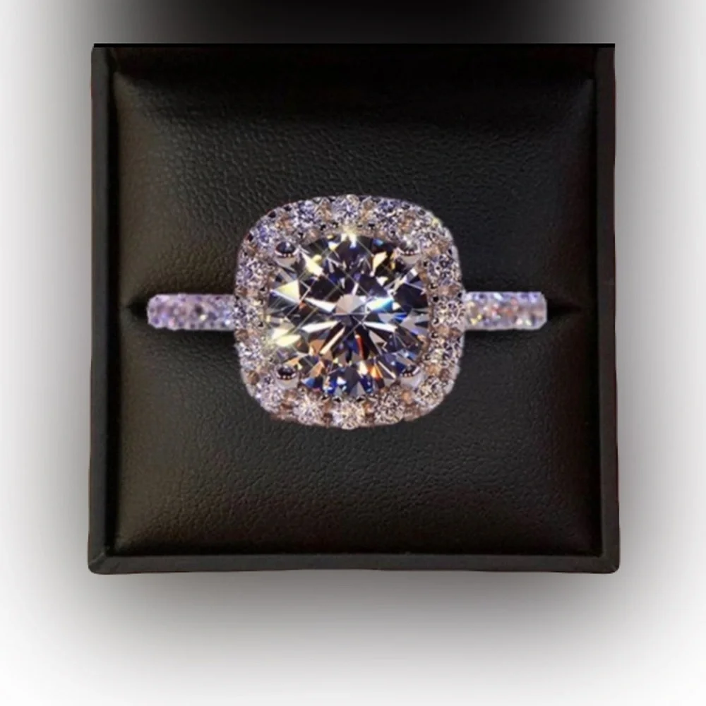New Mojssanite Diamond 14k White Gold 1 CT Round Cut Ring